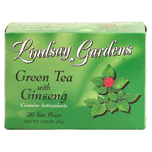 Lindsay Gardens  green tea with ginseng, 20-tea bags 1.06oz