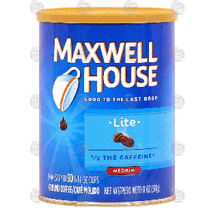 Maxwell House Lite medium roast ground coffee with 1/2 the caffei11-oz