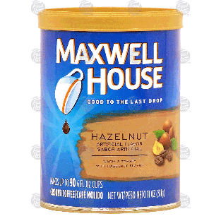 Maxwell House Hazelnut ground coffee, makes 90 6-fl oz. cups, med11-oz
