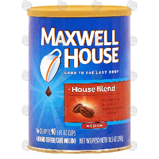 Maxwell House House Blend medium roast ground coffee, makes up 10.5-oz