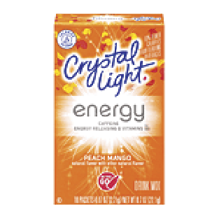 Crystal Light energy peach mango flavor drink mix, 10 packets 0.7oz