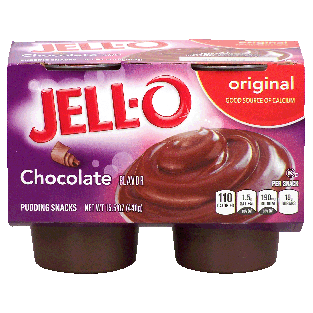 Jell-o  chocolate pudding snacks, 4 cups, refrigerated item 15.5oz