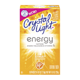 Crystal Light energy citrus flavor drink mix, caffeinated, 10-pac0.9oz