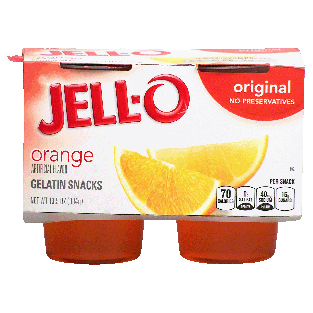 Jell-o  orange gelatin snacks, 4 cups, refrigerated item 13.5oz