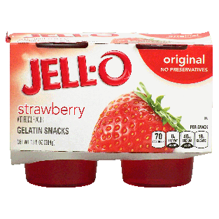 Jell-o  strawberry flavor gelatin snacks, 4-cups, refrigerated i13.5oz