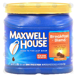 Maxwell House Breakfast Blend ground coffee, light, makes up to29.3-oz