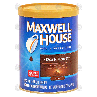 Maxwell House Dark Roast ground coffee, dark, makes up to 90- 610.5-oz