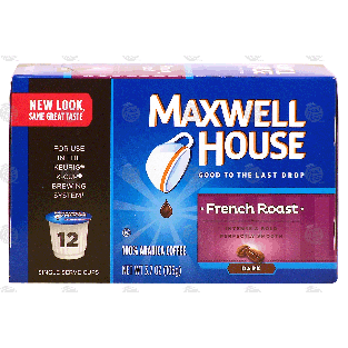 Keurig Maxwell House french roast, dark, 100% arabica coffee, 123.7-oz