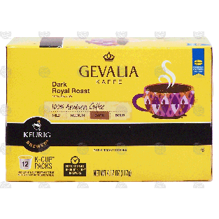 Keurig Gevalia dark roast coffee, 100% arabica, 12 k-cups 4.12-oz