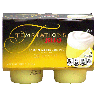 Jell-o Temptations lemon meringue pie snacks, 4 cups, refrigerat13.4oz