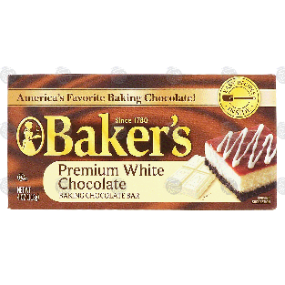 Baker's  white chocolate baking chocolate bar 4-oz