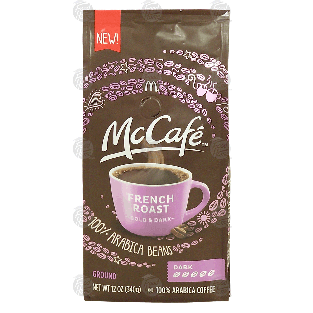 McCafe  french roast, ground coffee, dark, 100% arabica beans 12-oz