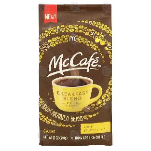 McCafe  breakfast blend, ground coffee, light, 100% arabica beans12-oz