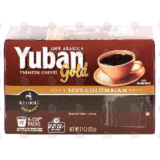 Keurig Yuban gold; 100% colombian, medium roast coffee, 100% ara3.7-oz
