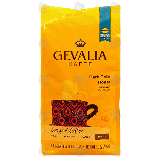 Gevalia Kaffe dark gold roast, ground coffee, bold 12-oz