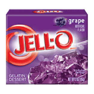 Jell-o  grape gelatin dessert, four 1/2 cup servings 3oz