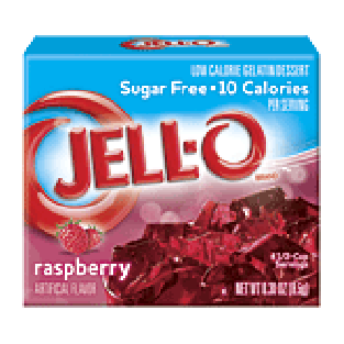Jell-o Gelatin Dessert Sugar Free Raspberry Low Calorie 0.3oz