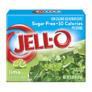 Jell-o Gelatin Dessert Sugar Free Lime Low Calorie 0.3oz