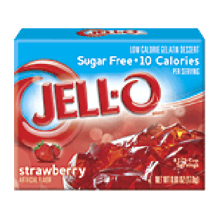 Jell-o Gelatin Dessert Sugar Free Strawberry Low Calorie 0.6oz