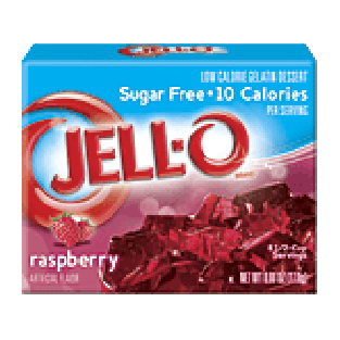 Jell-o Gelatin Dessert Sugar Free Raspberry Low Calorie 0.6oz
