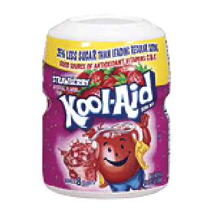 Kool-Aid Soft Drink Mix Strawberry Sugar-Sweetened Caffeine Free 19oz