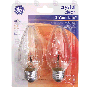 General Electric  crystal clear 40 watt multi-use decorative F bulb 2ct