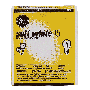 General Electric  soft white 15 watts light bulb, general purpose  2ct