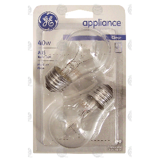 General Electric  40 watt appliance clear specialty A15 bulbs  2pk