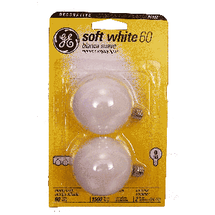 General Electric  60 watt soft white decorative G16 1/2 candelabra  2ct