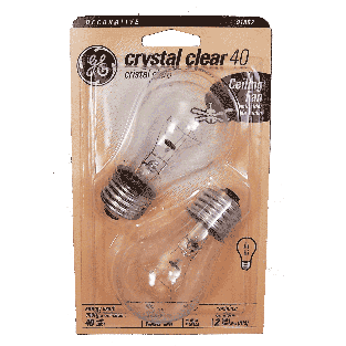 General Electric  crystal clear 40 watt ceiling fan, vibration resi 2ct