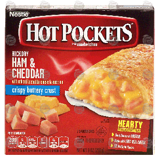 Nestle Hot Pockets hickory ham & cheddar w/reduced fat cheddar che9-oz