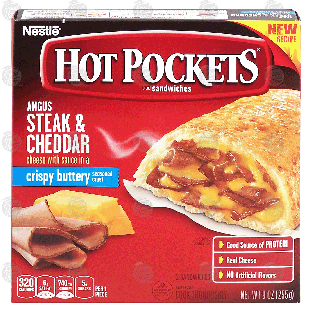 Nestle Hot Pockets angus steak & cheddar cheese with sauce in a cr9-oz