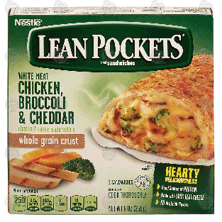 Nestle Lean Pockets white meat chicken, broccoli & cheddar cheese,9-oz