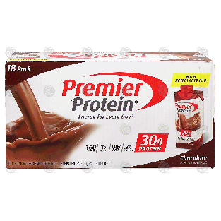 Premier Protein  chocolate flavor high protein shake, ready-to-dri18pk
