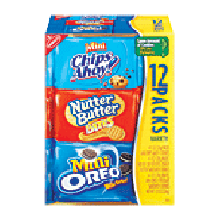 Nabisco  4-1 oz packs mini chips ahoy, 4-1 oz packs mini oreo, 4-112oz