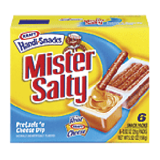 Nabisco Mister Salty Handi-Snacks; pretzels 'n cheese dip, 6 sna5.52oz