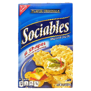 Nabisco Sociables baked savory crackers, 6 shapes  7.5oz