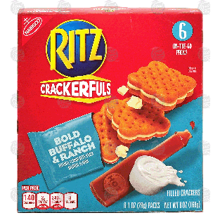 Nabisco Ritz crackerfuls; bold buffalo & ranch, filled crackers, 6 6oz