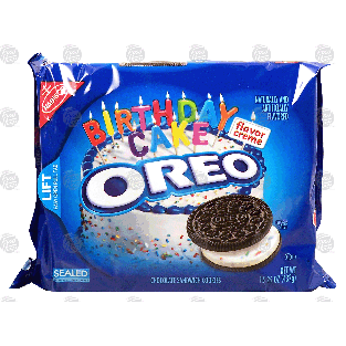 Nabisco Oreo Birthday Cake flavor creme chocolate sandwich cook15.25oz