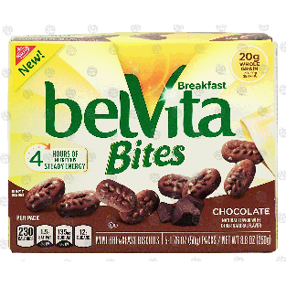 Nabisco Belvita bites; mini breakfast biscuits, chocolate, 5 pack8.8oz
