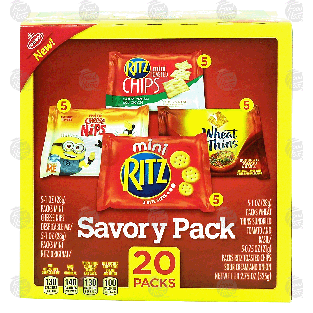 Nabisco  5 mini cheese nips, 5 mini ritz, 5 wheat thins sundried t20pk