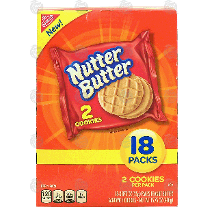 Nabisco Nutter Butter peanut butter sandwich cookies, 18 packs 15.75oz