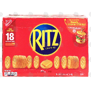 Nabisco Ritz snack crackers, 18-fresh packs 61.65-oz