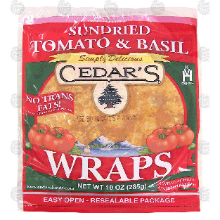 Cedar's  sundried tomato & basil wraps, unbleached, unbromated, n10-oz