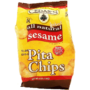 Cedar's all natural sesame pita chips 6oz