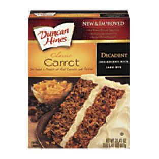 Duncan Hines Decadent classic carrot cake mix, included pouch w21.41oz