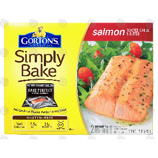 Gorton's Simply Bake roasted garlic & butter salmon, 2 fish fille8.2oz