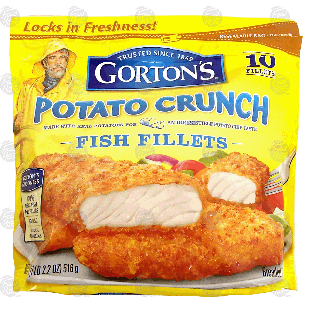 Gorton's  potato crunch fish fillets, made with real potatoes fo18.2oz