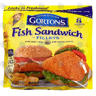 Gorton's  fish sandwich fillets, 8 fillets 18.3oz