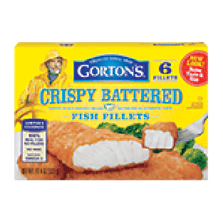 Gorton's  crispy battered fish fillets, 6 ct 11.4oz